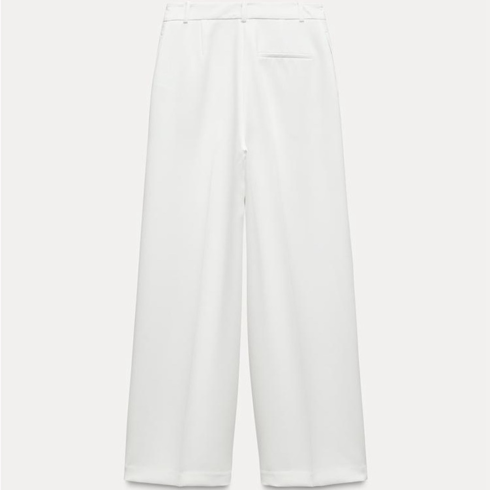 Zara High Waist Wide Leg White Pants. Size XS